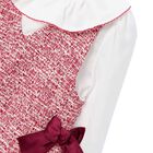 Girls White & Red Bow Dress, 1, hi-res
