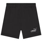 Boys Black Logo Shorts, 1, hi-res