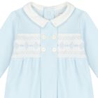 Baby Boys Blue & White Babygrow, 1, hi-res