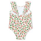Younger Girls Ivory Floral Swimsuit, 1, hi-res