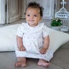 Baby Girls White Floral Dress Set, 1, hi-res