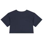 Girls Navy Blue Logo T-Shirt, 2, hi-res