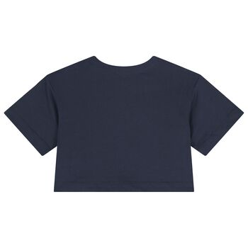 Girls Navy Blue Logo T-Shirt
