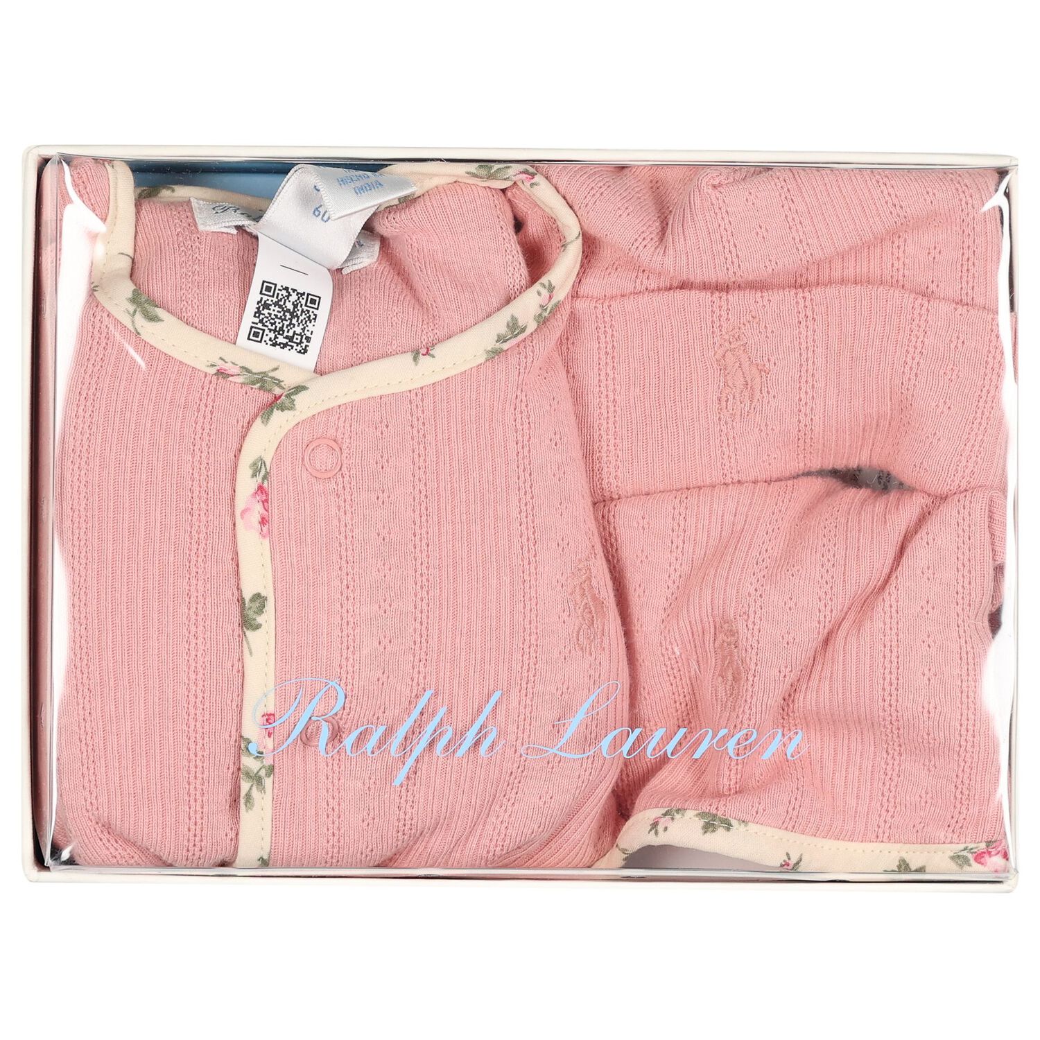Baby Girls Pink Floral Pointelle Babygrow Gift Set, 1, hi-res