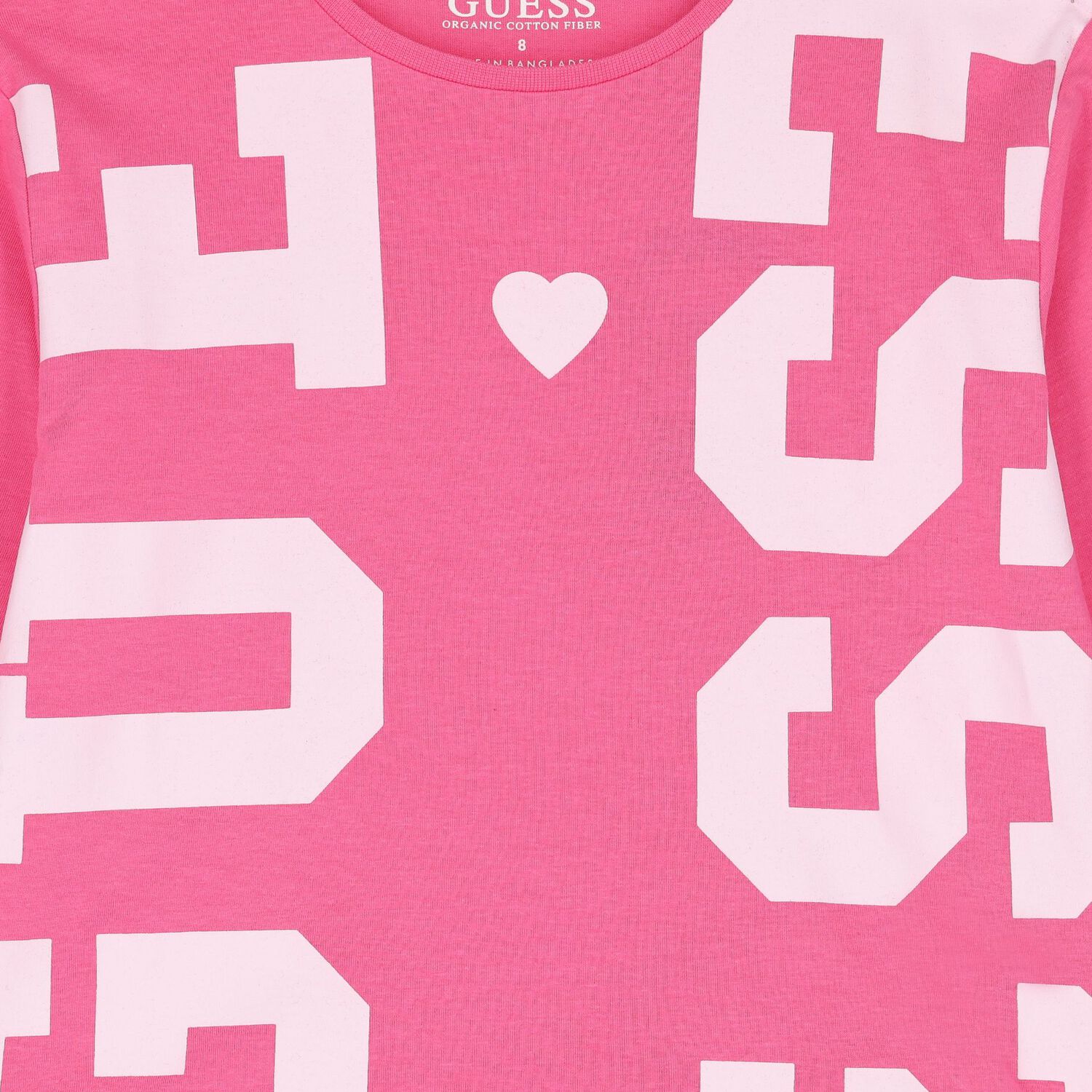 Girls Pink Logo Long Sleeve Top, 2, hi-res