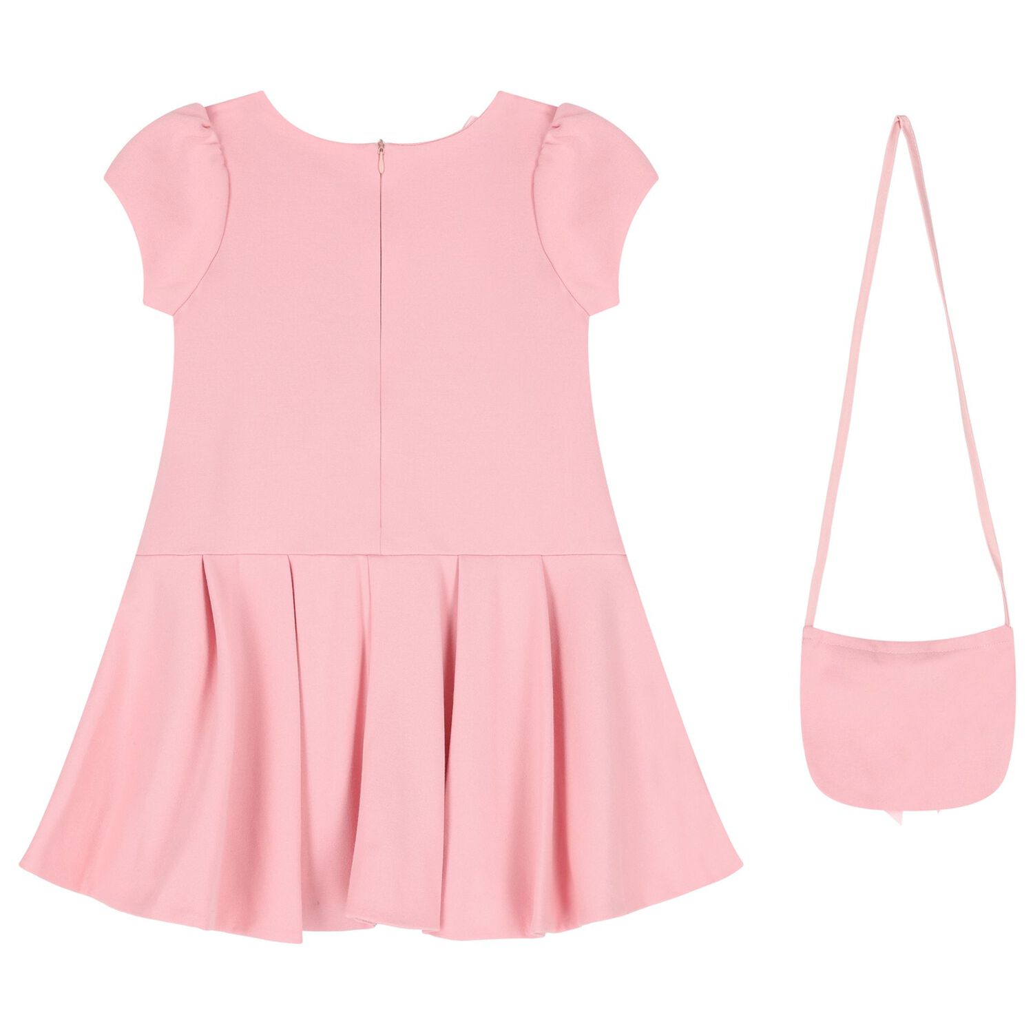 Girls Pink Bow Dress & Bag Set, 1, hi-res image number null