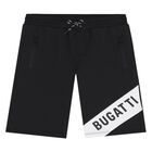 Younger Boys Black Logo Shorts, 1, hi-res