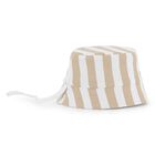 Baby Boys Beige & White Striped Logo Reversible Hat, 2, hi-res