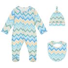 Blue & Yellow Zig Zag Babygrow Set, 1, hi-res