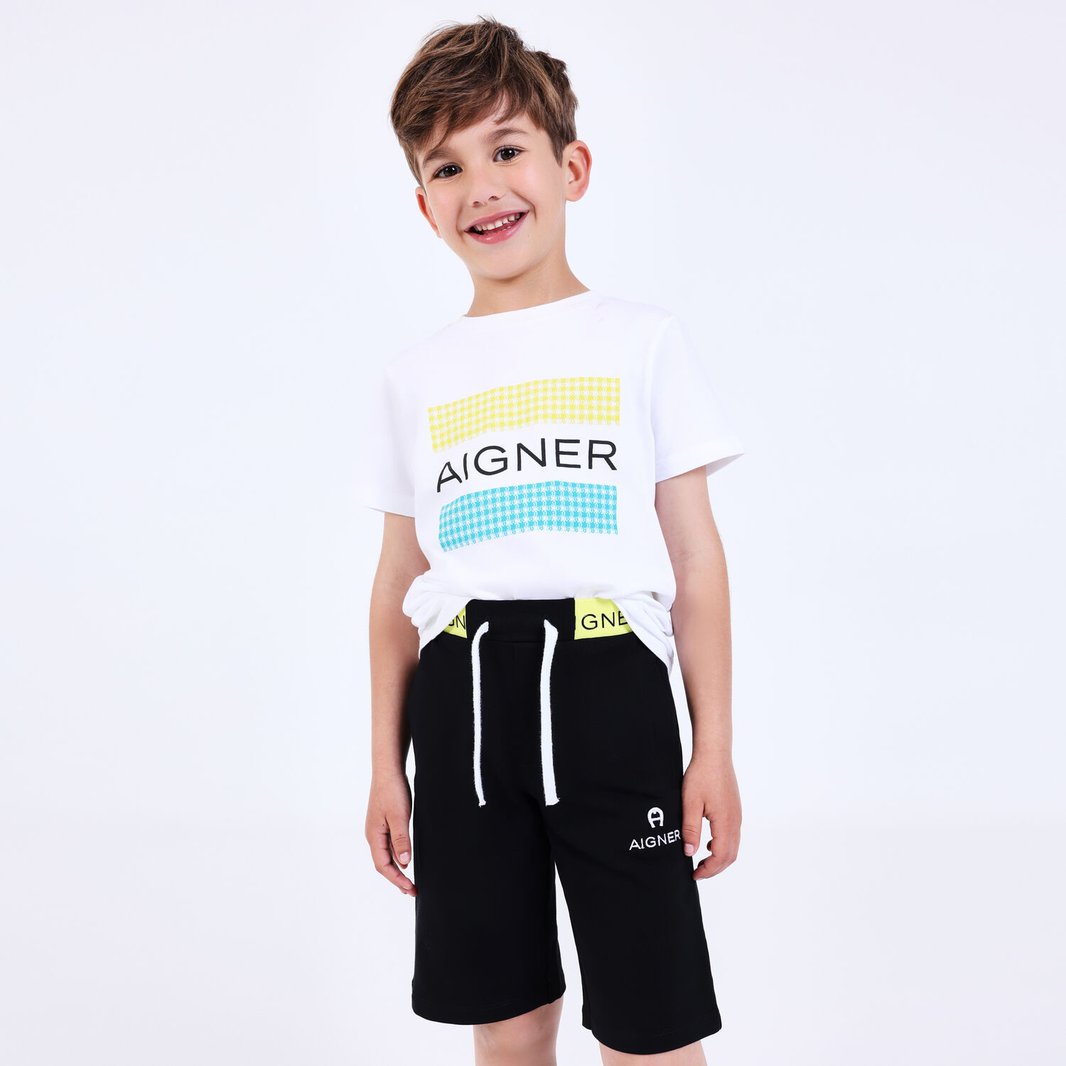 Boys Black Cotton Logo Shorts, 1, hi-res image number null