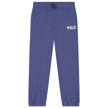 Boys Blue Cotton Jersey Joggers