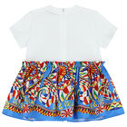 Younger Girls White Carretto Dress Set, 1, hi-res