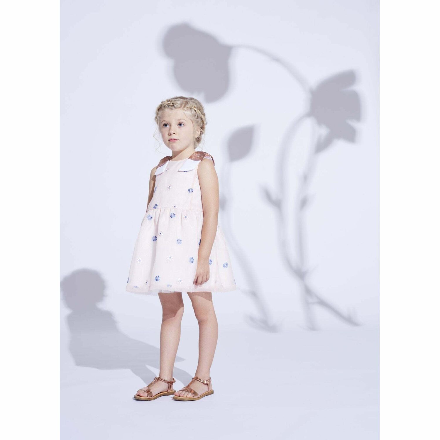 Girls Pink Floral Dress, 1, hi-res