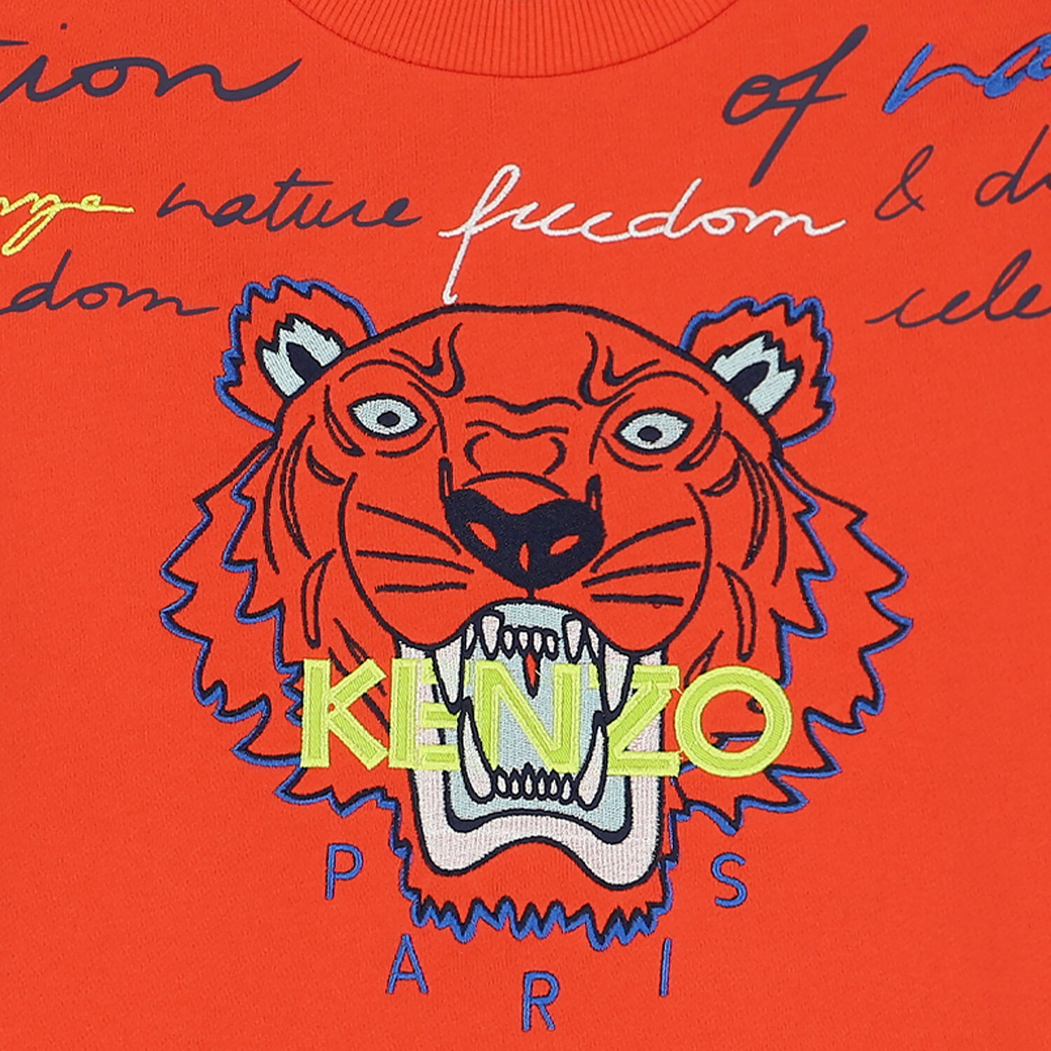 Boys Orange Tiger Logo Sweatshirt, 1, hi-res