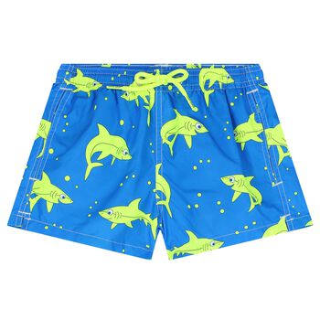 Boys Blue Sharks Swim Shorts