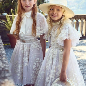 Girls Ivory Butterfly Tulle Dress