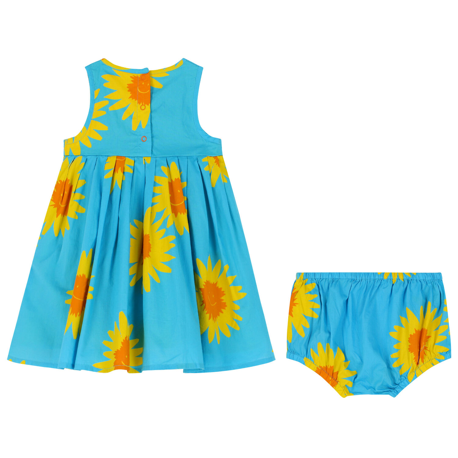 Younger Girls Blue Floral Dress Set, 1, hi-res
