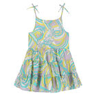 Girls Purple, Yellow, Green & White Sleeveless Dress, 1, hi-res