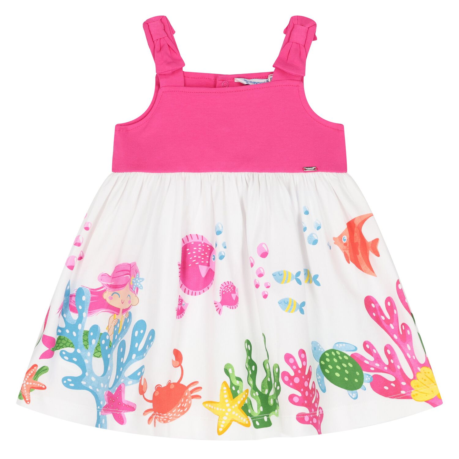 Younger Girls Pink & White Mermaid Dress, 1, hi-res