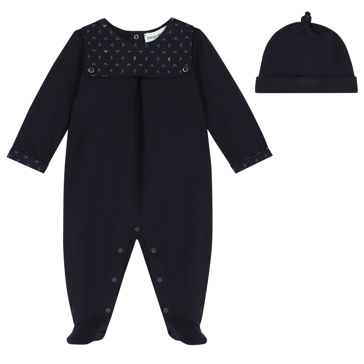 Baby Boys Navy Blue Logo Babygrow Gift Set, 4, hi-res