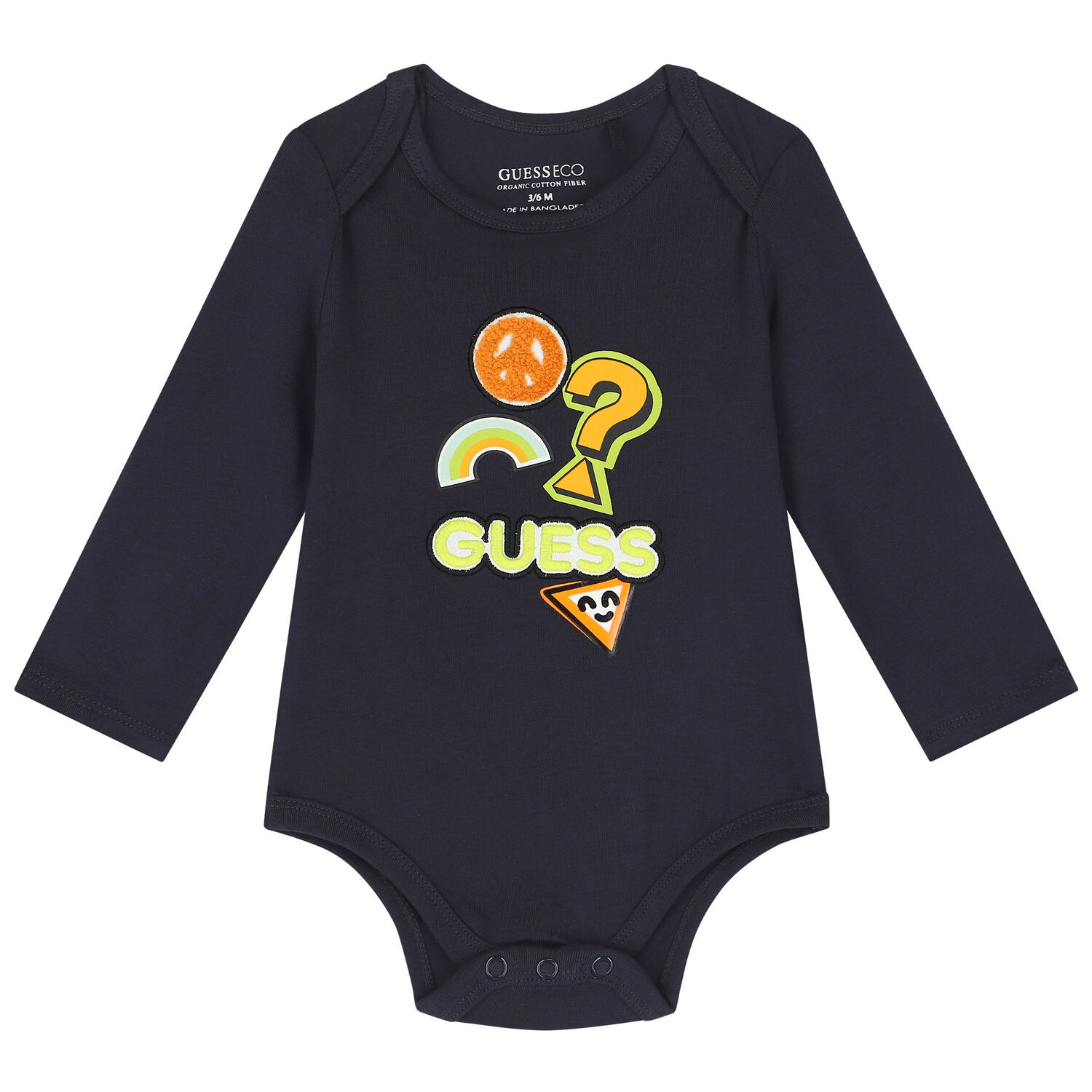 Baby Boys White & Navy Blue Logo Bodysuits (3-Pack), 1, hi-res image number null