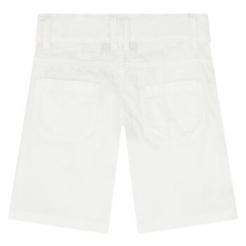 Younger Boys White Logo Shorts