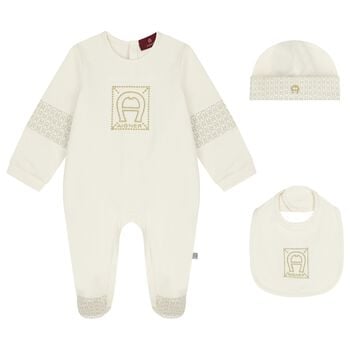 Ivory Logo Babygrow Gift Set 