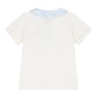Baby Boys White & Blue Barocco Shorts Set, 1, hi-res