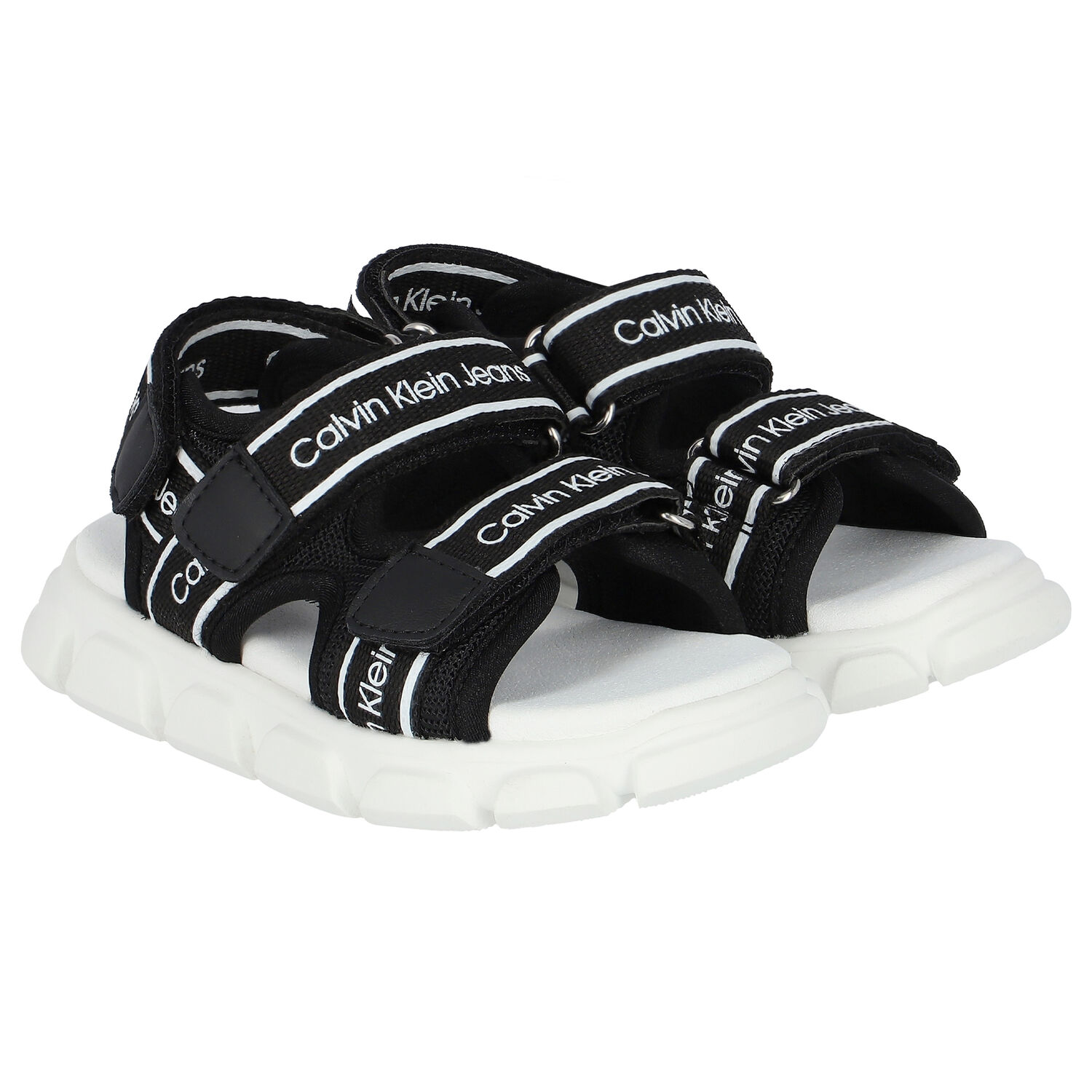 Black & White Logo Sandals, 1, hi-res