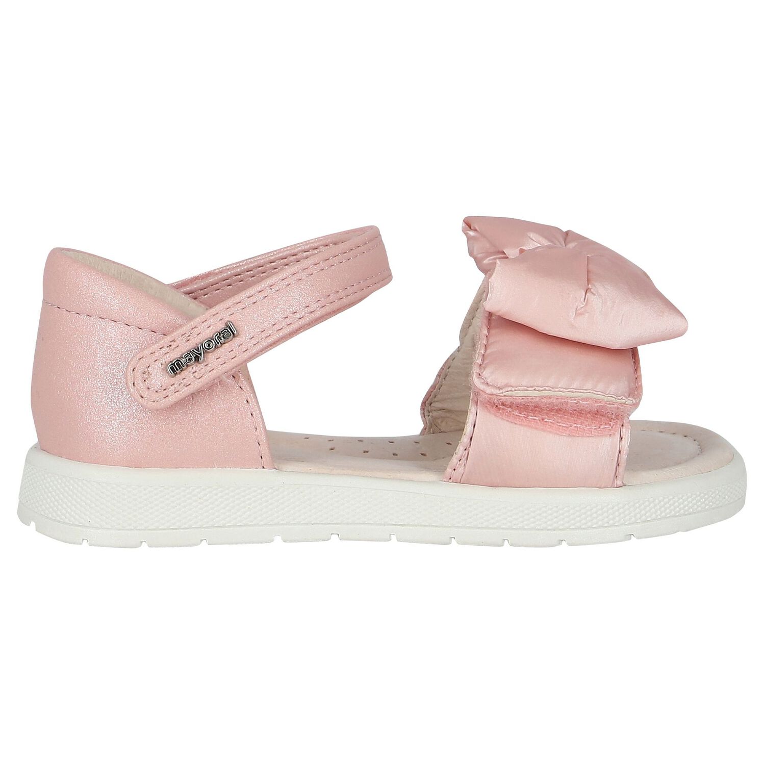 Younger Girls Pink Bow Sandals, 1, hi-res