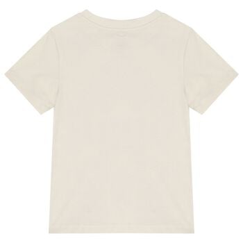 Boys Beige & Green Logo T-Shirt