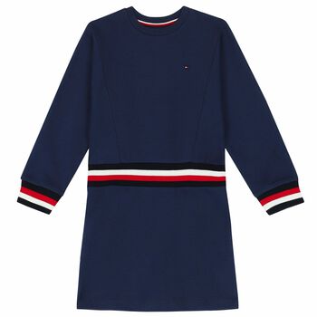 Girls Navy Logo Dress