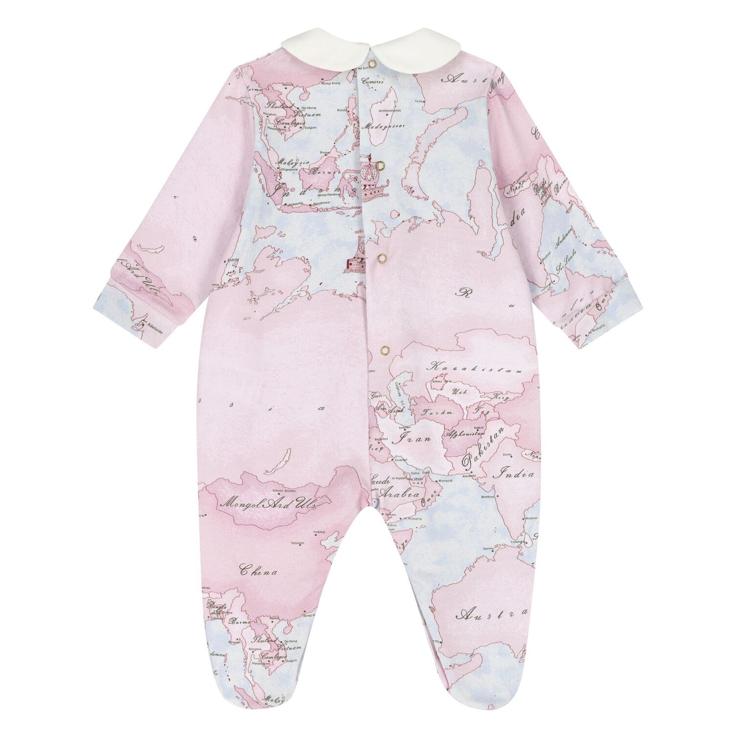 Baby Girls Pink & Blue Geo Map Babygrow Gift Set, 2, hi-res image number null