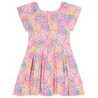 Girls Pink Logo Dress, 1, hi-res