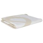 Beige & White Logo Baby Blanket, 1, hi-res