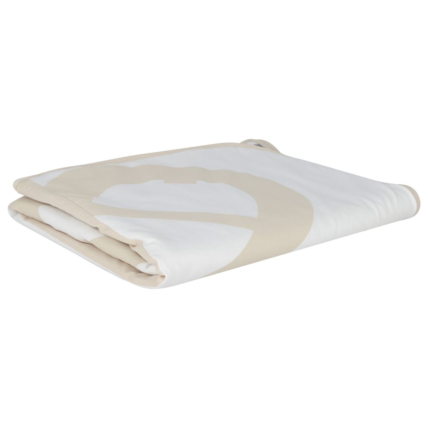 Beige & White Logo Baby Blanket, 1, hi-res