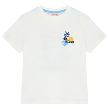Boys White Logo Island T-Shirt