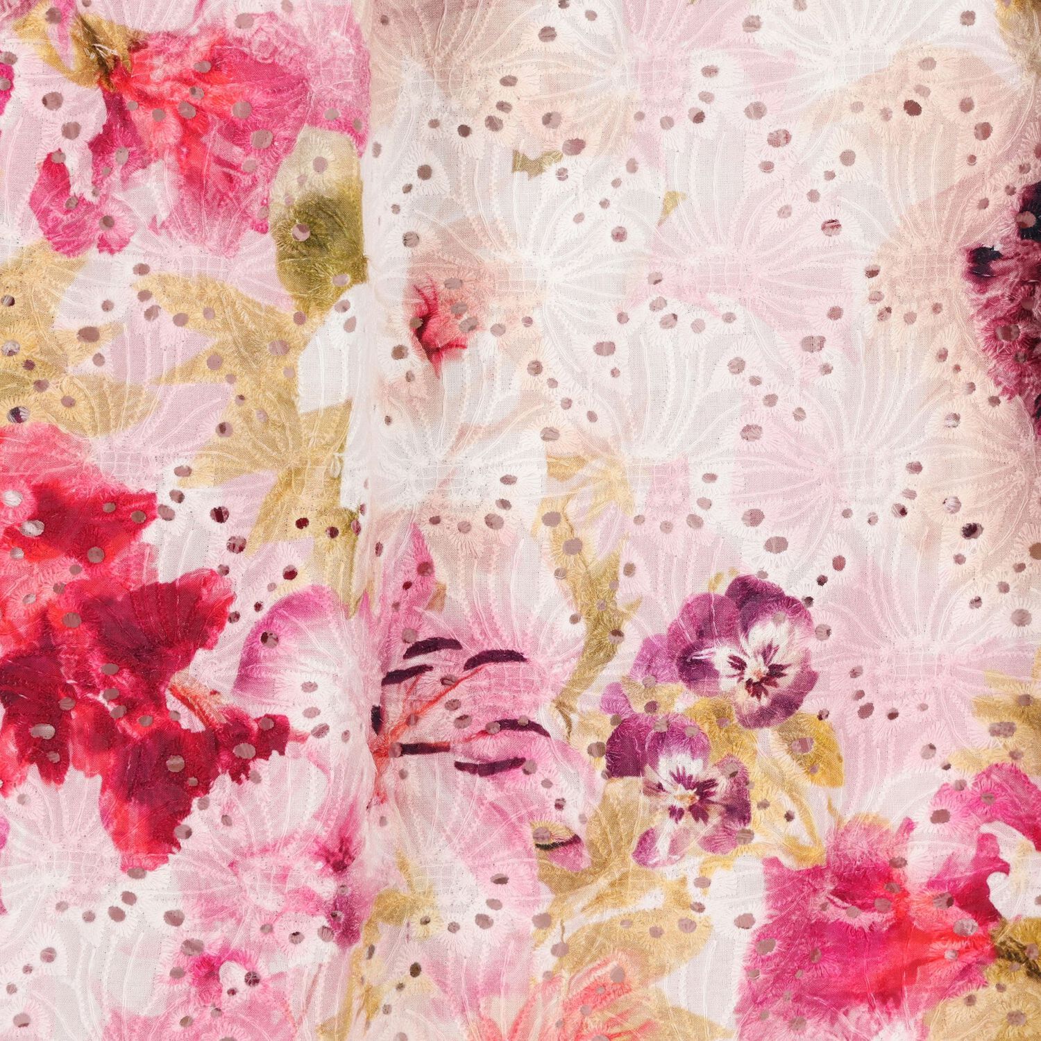 Girls Pink Floral Embroidery Maxi Dress, 1, hi-res