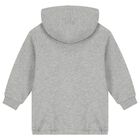 Grey Logo Web Striped Hooded Top, 1, hi-res