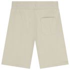 Boys Beige Logo Shorts , 1, hi-res