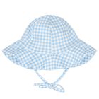 Baby Girls Blue Gingham Shorts & Hat Set, 1, hi-res
