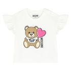 Younger Girls Ivory & Pink Teddy Bear Skirt Set, 1, hi-res