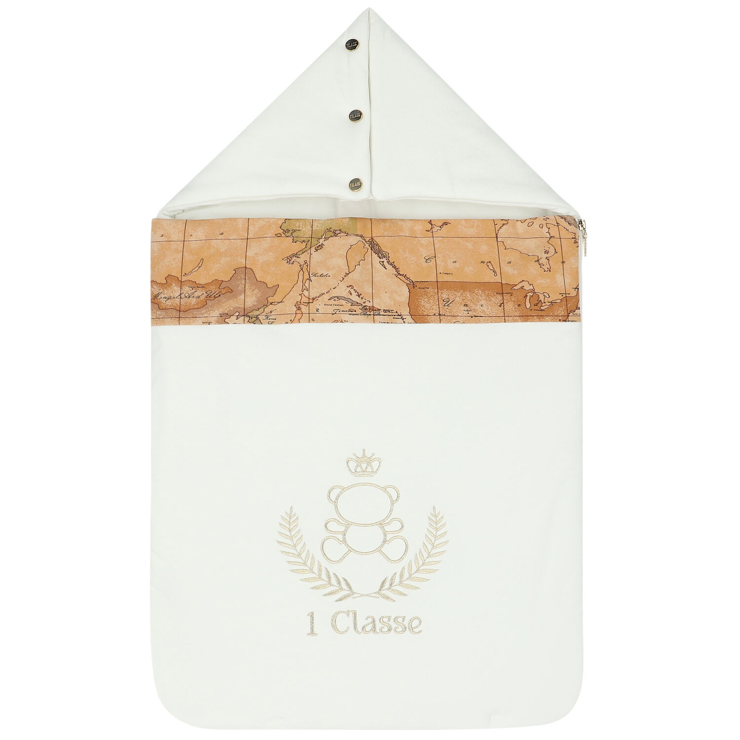 Ivory & Beige Geo Map Baby Nest, 1, hi-res