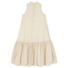 Girls Beige Logo Sleeveless Dress, 1, hi-res