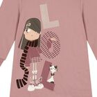 Girls Pink Hooded Sweatshirt Dress, 2, hi-res