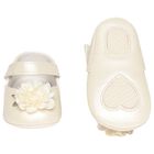 Baby Girls Ivory Flower Pre Walker Shoes, 2, hi-res