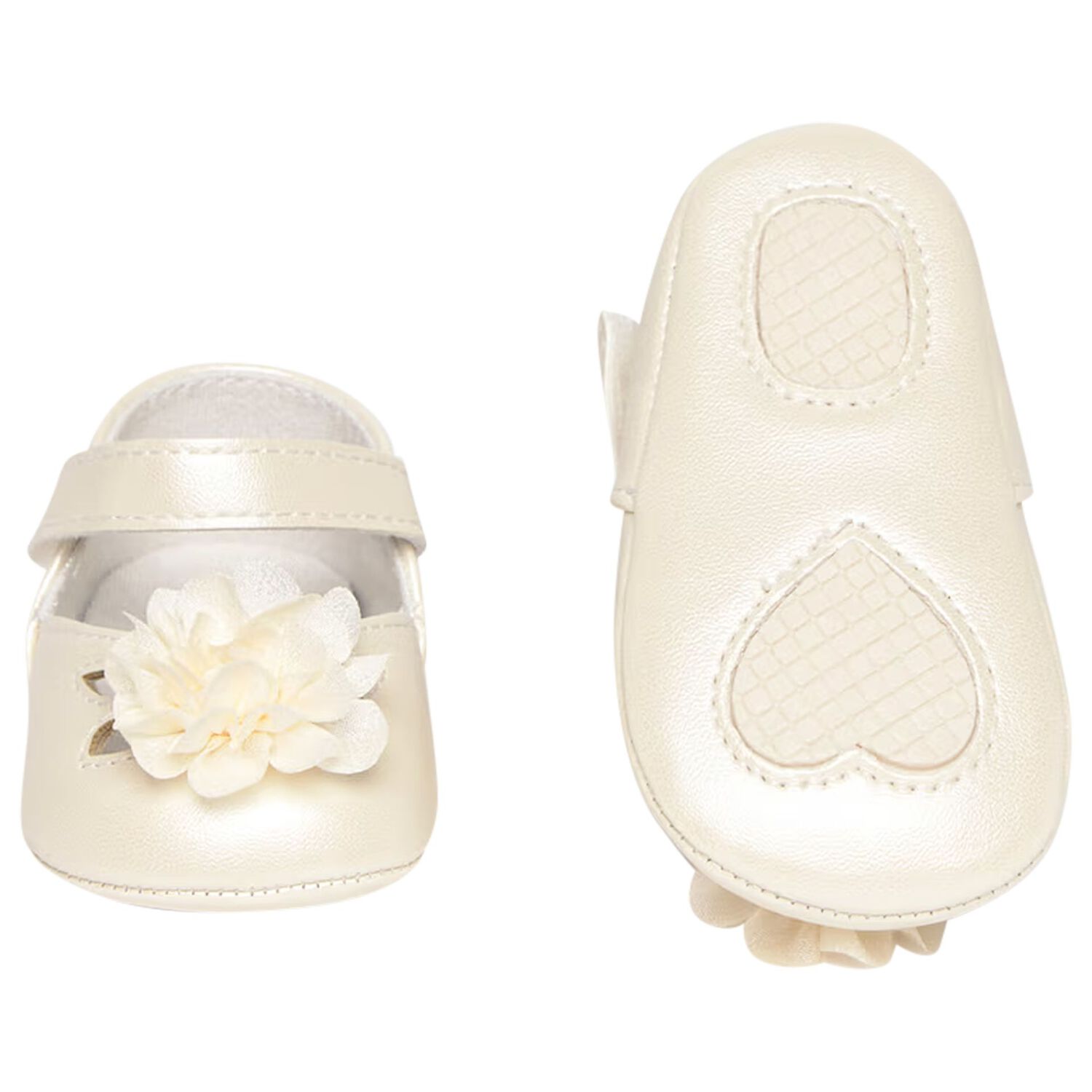 Baby Girls Ivory Flower Pre Walker Shoes, 2, hi-res