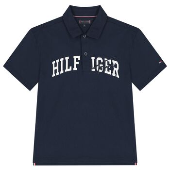 Boys Navy Blue Logo Polo Shirt