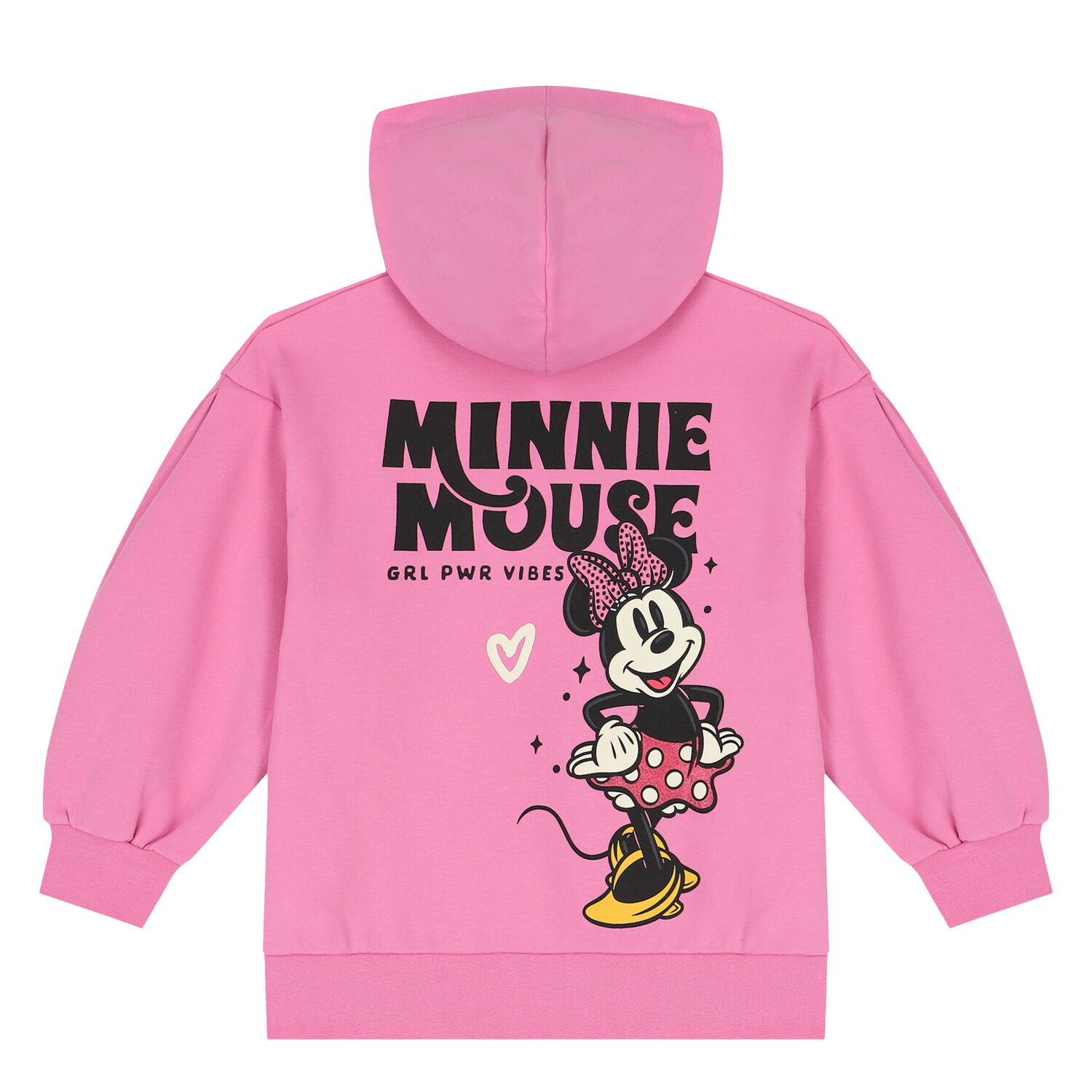 Girls Pink Minnie Mouse Hooded Zip Up Top, 1, hi-res image number null