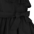 Girls Black Ruffle Dress, 1, hi-res